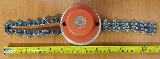 Flail-type cutting attachments for brush cutters
