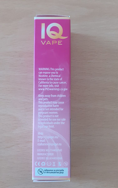 IQ VAPE — IQ VAPE 1, 1300 puffs