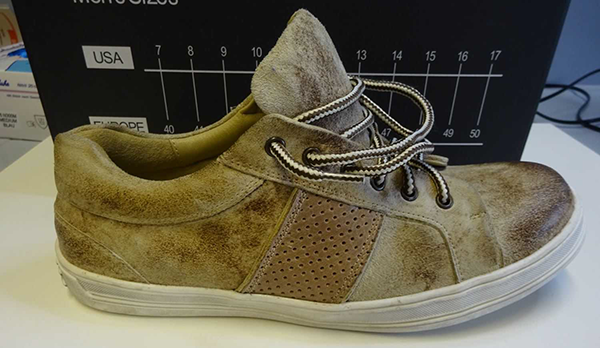 Gwandler 1896 — Sneaker Wildbock Utah grey; Wildbock messing blue