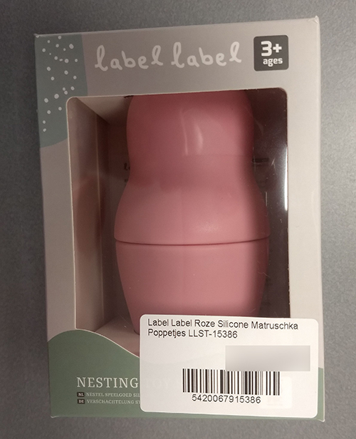 LABEL LABEL — Silicone Nesting Toy Bear Pink
