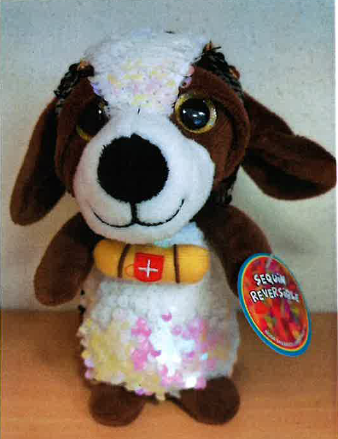 RODA — ST. BERNARD soft toy with SEQUINS