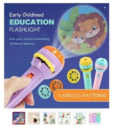 Lampe torche de projection pour enfants 80 sortes de motifs d'animaux projecteur coulissant