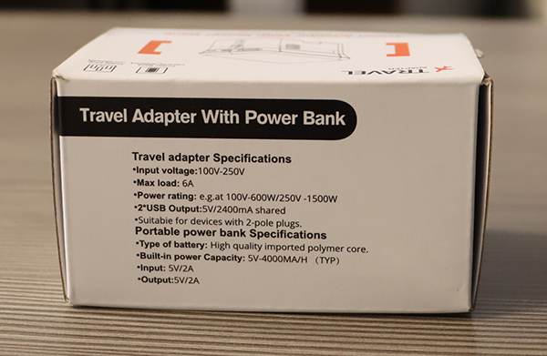 Travel adapter with power bank