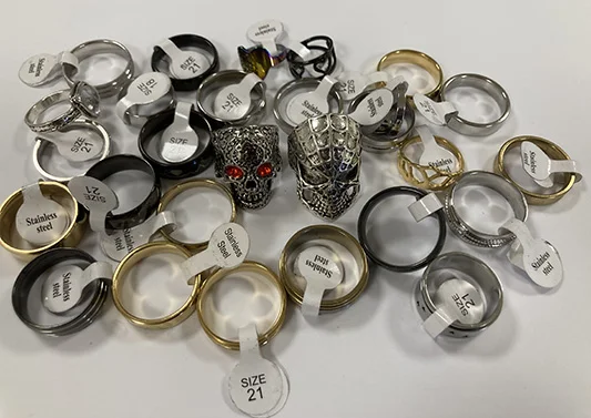 Silvery and golden rings