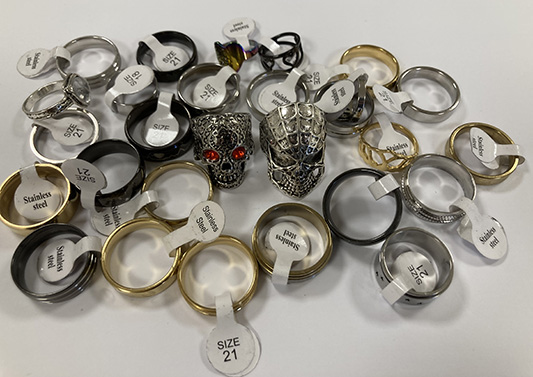 Silvery and golden rings
