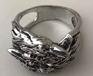 Vintage 925 Silver Plated Women Ring Two Crow Men Ring Jewelry Gift