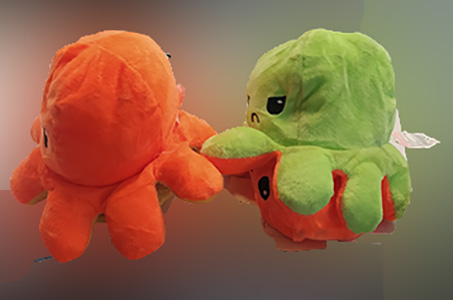 Peluche di polpo reversibile