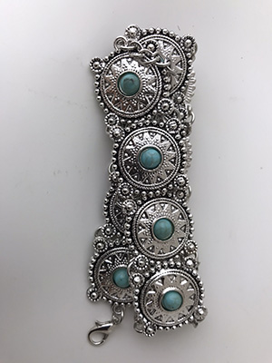 Vintage snidad blomma turkos choker halsband