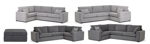 Habitat — Habitat Eton Fabric Sofas and Footstool in Grey, and Charcoal