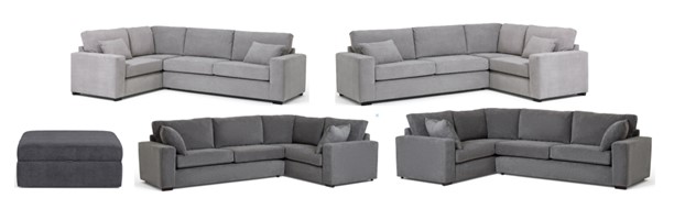 Habitat — Habitat Eton Fabric Sofas and Footstool in Grey, and Charcoal