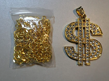 Balinco Dollar Zeichen Goldkette, Rapper, Gold, Goldene, Gangster Kette, satter Gold-Look, perfekt z