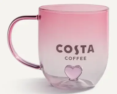Costa Coffee — Costa Coffee Glass Heart Cup