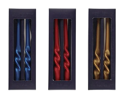 Toypap Import Oy — Spiral candle with metallic colours