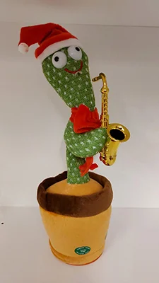 Christmas Dancing Cactus Electronic Plush Toys Singing Recording Lighting Decoration Gift Funny Earl
