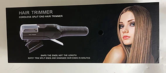 Cordless split end hair trimmer