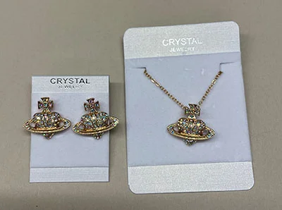 Crystal Jewelry — Classic cross heart annulus gorgeous rainbow rhine