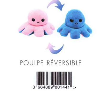ANAKO — Peluche poulpe réversible avec LED