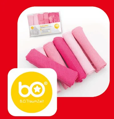 BO Traumzeit — Mullwindeln dreieckig 6er Pack - pink