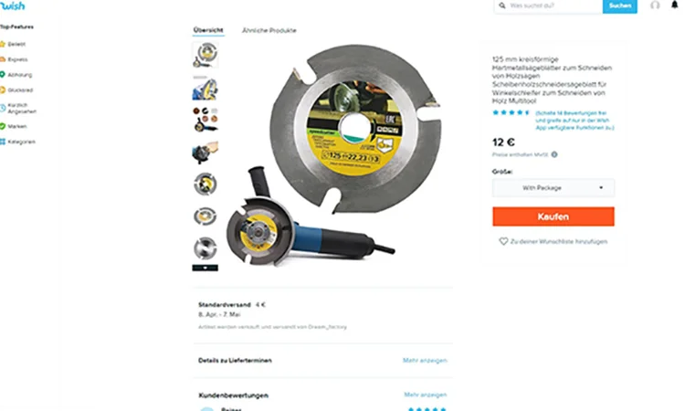 speedcutter — Kreissägeblatt für Winkelschleifer beworben