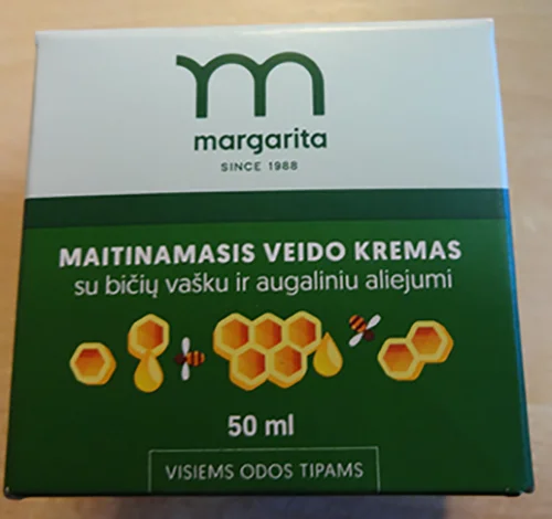 Margarita — Maitinamasis veido kremas su bičių vašku ir augaliniu aliejumi visiems odos tipams