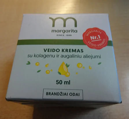 Margarita — Veido kremas su kolagenu ir augaliniu aliejumi brandžiai odai