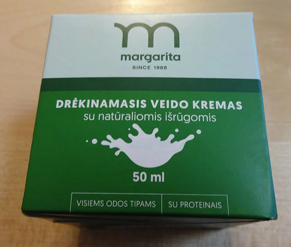 Margarita — Drėkinamasis veido kremas su natūraliomis išrūgomis visiems odos tipams su proteinais