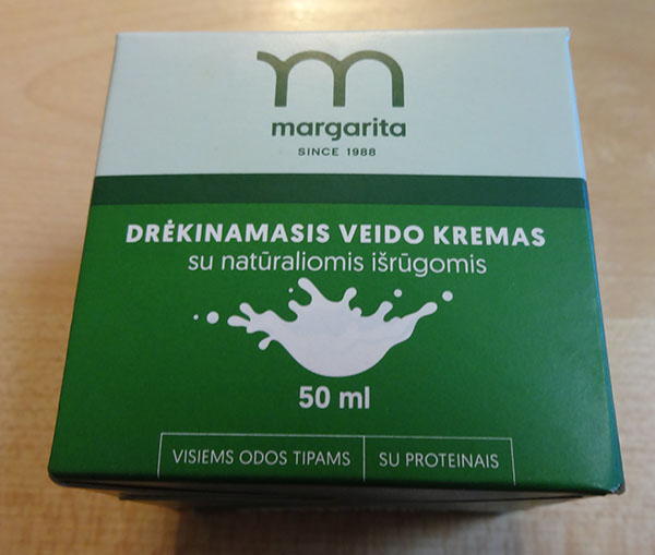 Margarita — Drėkinamasis veido kremas su natūraliomis išrūgomis visiems odos tipams su proteinais