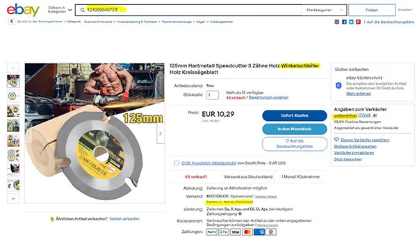 speedcutter — 125mm Hartmetall Speedcutter 3 Zähne Holz Winkelschleifer Holz Kreissägeblatt