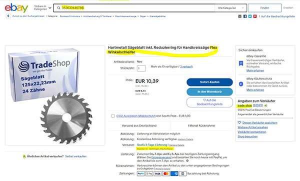Trade Shop — Circular saw blade