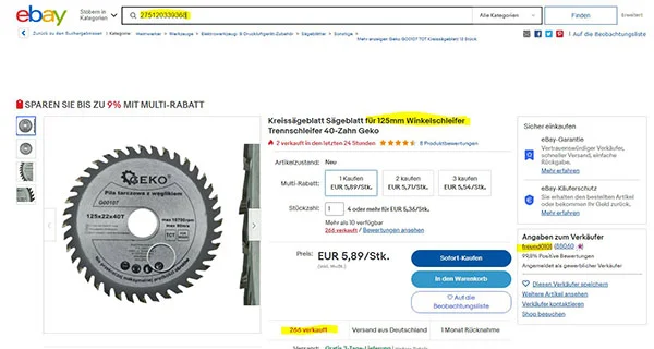 GEKO — Kreissägeblatt Sägeblatt für 125mm Winkelschleifer Trennschleifer 40-Zahn Geko
