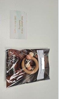 Baby Jewellery — “Bijtring Peach – creme – tijgerprint”