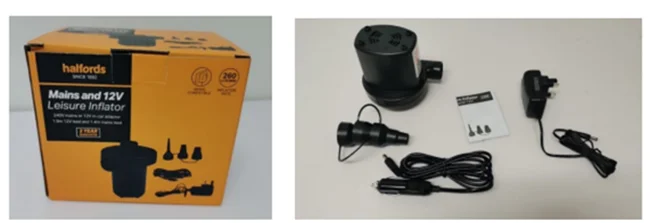 Halfords — Mains and 12V leisure inflator