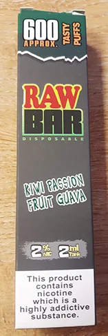 Raw Bar 600 Approx. Tasty Puffs 20 mg/ml (2%) — Raw Bar 600 puffs