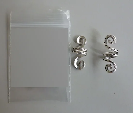 Modeschmuck Keltischer Haar Schmuck 2 Spiralen im Set Kringelförmig silber