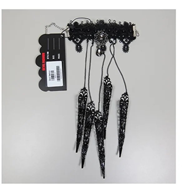 Devil Fashion — Gothic-Armband mit Fingerspitzen aus schwarzem Metall