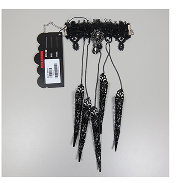 Devil Fashion — Gothic-Armband mit Fingerspitzen aus schwarzem Metall