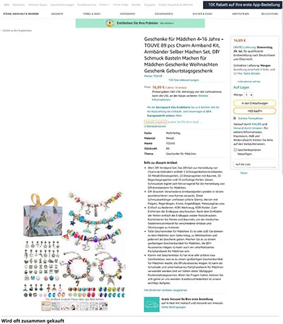 TOUVE — Geschenke für Mädchen 4-16 Jahre - TOUVE 89 pcs Charm Armband Kit, Armbänder Selber Mädchen Set, DIY