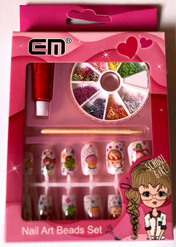 EM — Nail Art Beads Set - School Girl