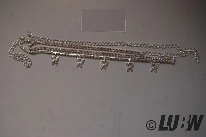 IYOU — IYOU Glänzend Kristall Taillenkette Silber Schmetterling Strass Bauchketten Bling Nachtclub Bikini B