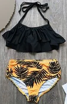Maillot de bain pour filles, tenue pour fillettes de 5 à 14 ans, ensemble deux pièces, à imprimé feu