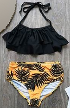 Maillot de bain pour filles, tenue pour fillettes de 5 à 14 ans, ensemble deux pièces, à imprimé feu