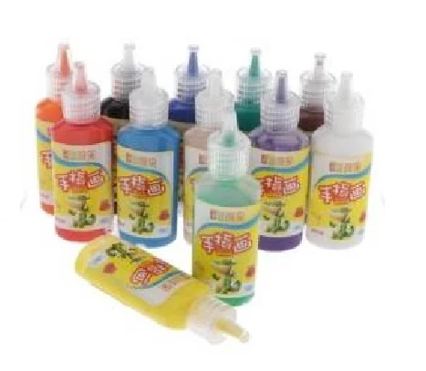 Mokeelo — Peinture doigt gouache enfant palette. 12 X Peinture doigt pour bébé et enfant nettoyage à l'eau