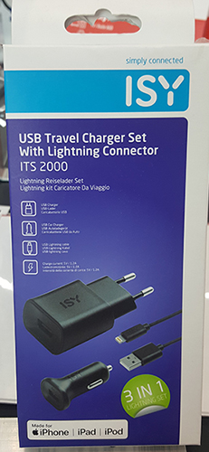 ISY — USB Travel Charger Set With Lightning Connector