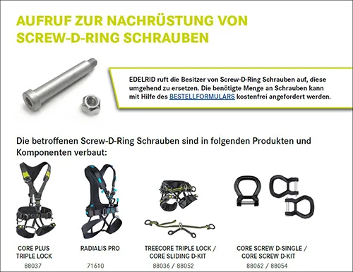 Edelrid — Screw-D-Ring to Harnesses