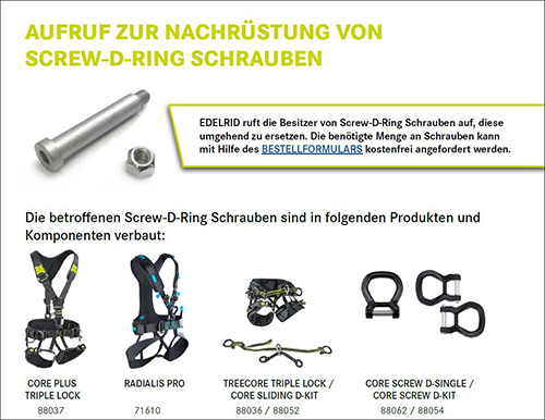 Edelrid — Screw-D-Ring to Harnesses