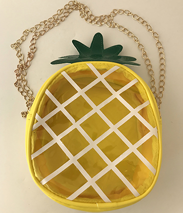 Transparent Jelly Package Crossbody Väska Färsk Ananas Shape Chain Handy Messenger Shoulder Bag