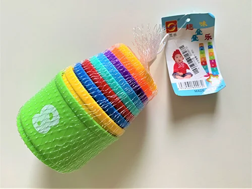 New Baby Kleinkind ungiftige Spielzeuge pädagogische Stapelbecher Random Style