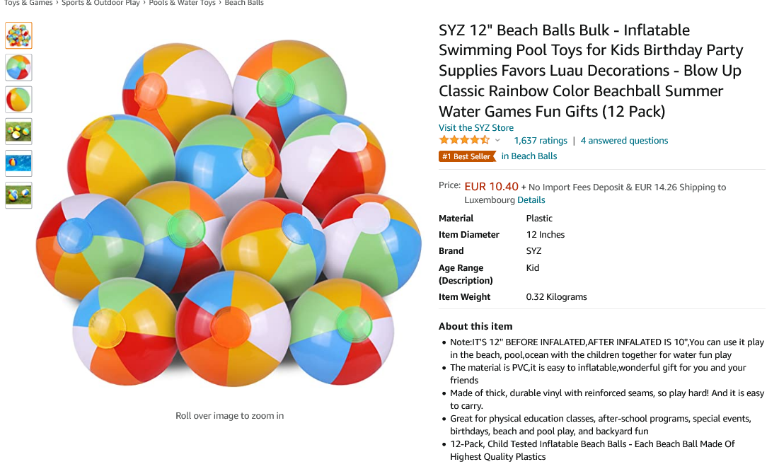 SYZ — Beach Balls Bulk