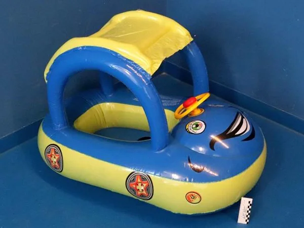 QIAONIUNIU — Baby Pool Float with Canopy Summer Steering Wheel Sunshade Swim Ring Car Inflatable Toys Infants ...
