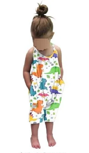 Bxstidho — Combinaisons Fille sans manche été barboteuse shorts salopette enfant fille 1-6 ans tenues imprimées